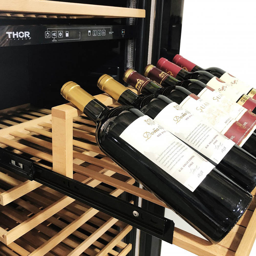 TWC2403DI-R (Renewed) Thor Kitchen 24 Inch Dual Zone Wine Cooler, 162 Wine Bottle Capacity