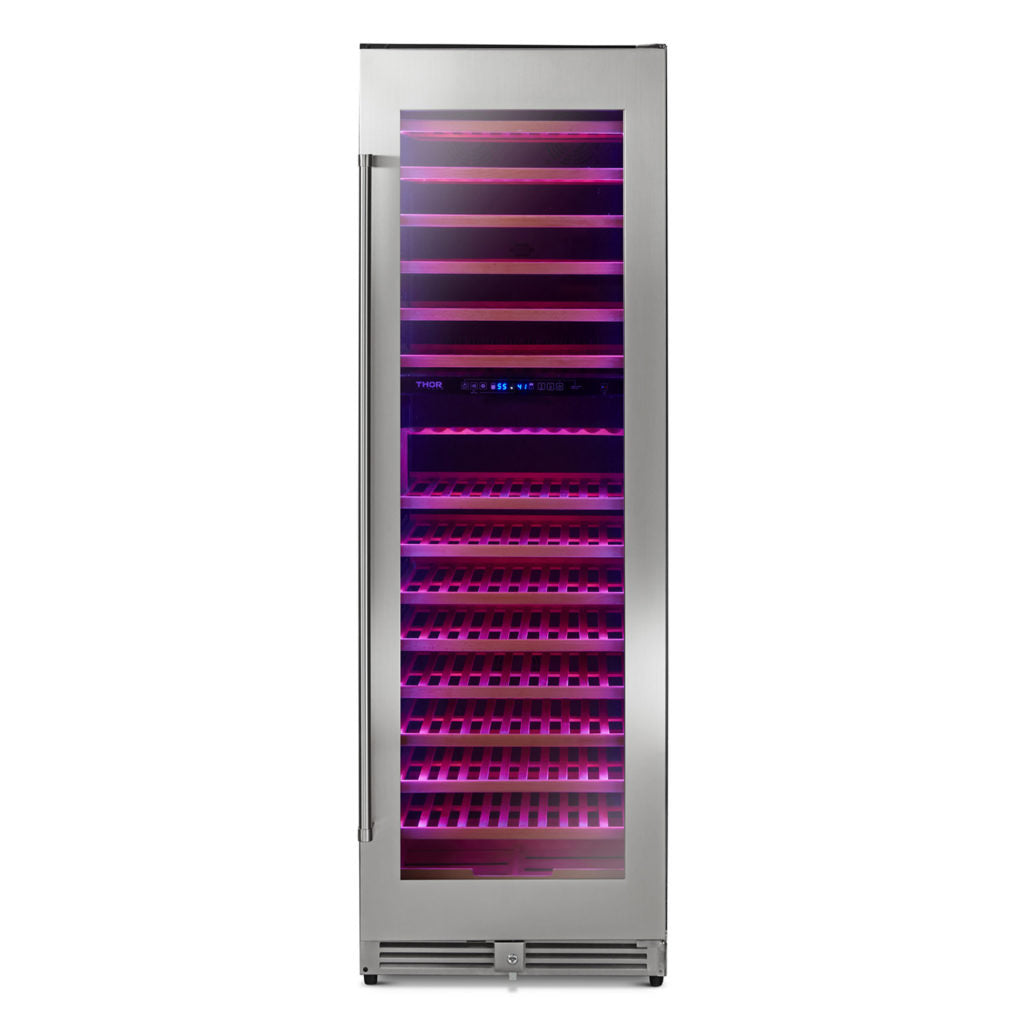 TWC2403DI-R (Renewed) Thor Kitchen 24 Inch Dual Zone Wine Cooler, 162 Wine Bottle Capacity